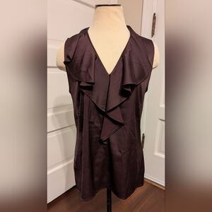 Ann Taylor Deep Purple Ruffle Blouse